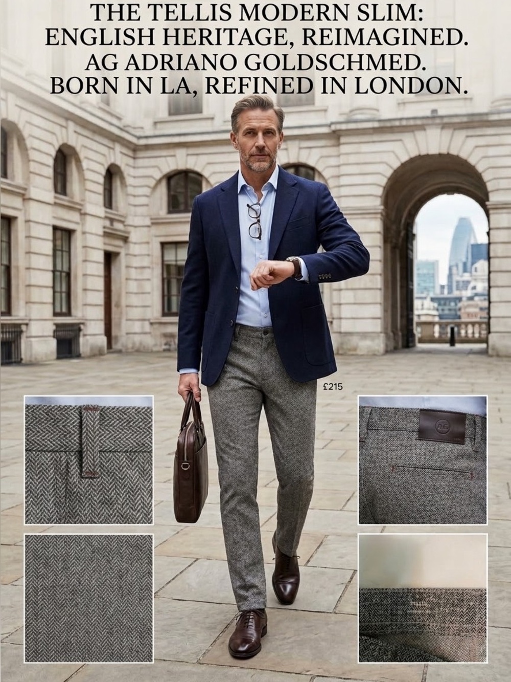 Gray Patterned pants with Subtle Logo Patch